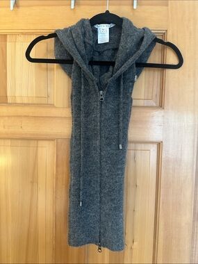 Veronica Beard Grey Wool-Blend Hoodie Dickey